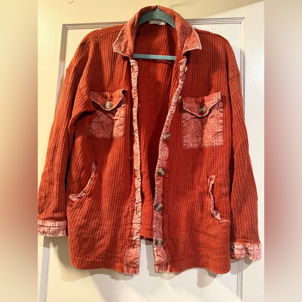 Zenana Washed Ribbed Shacket